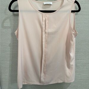 Calvin Klein Pink Sleeveless Mandarin Collar Blouse